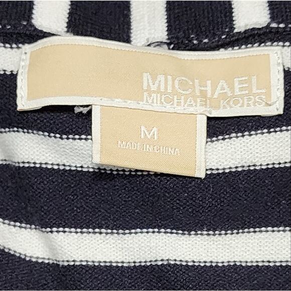 Michael Kors striped sailor button down lightweight cardigan sweater size medium - Picture 6 of 6